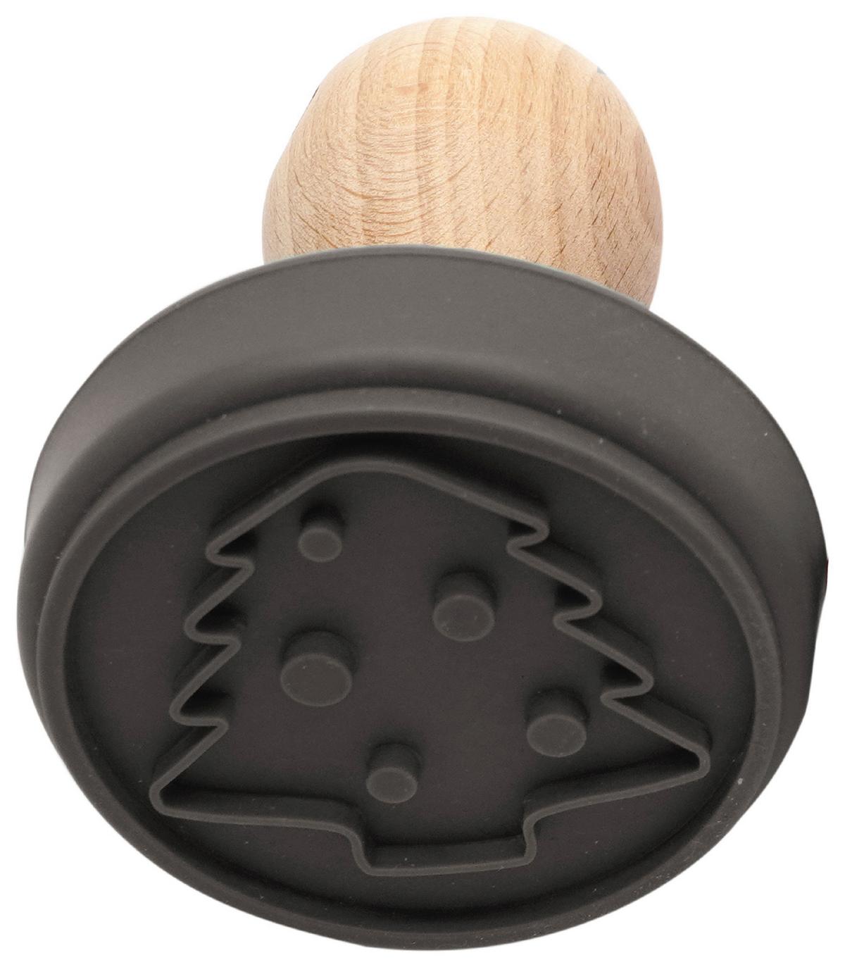 Ștampilă fursecuri Pure Christmas - gri, Konventionell, plastic/lemn (10/7,5cm) - Modern Living