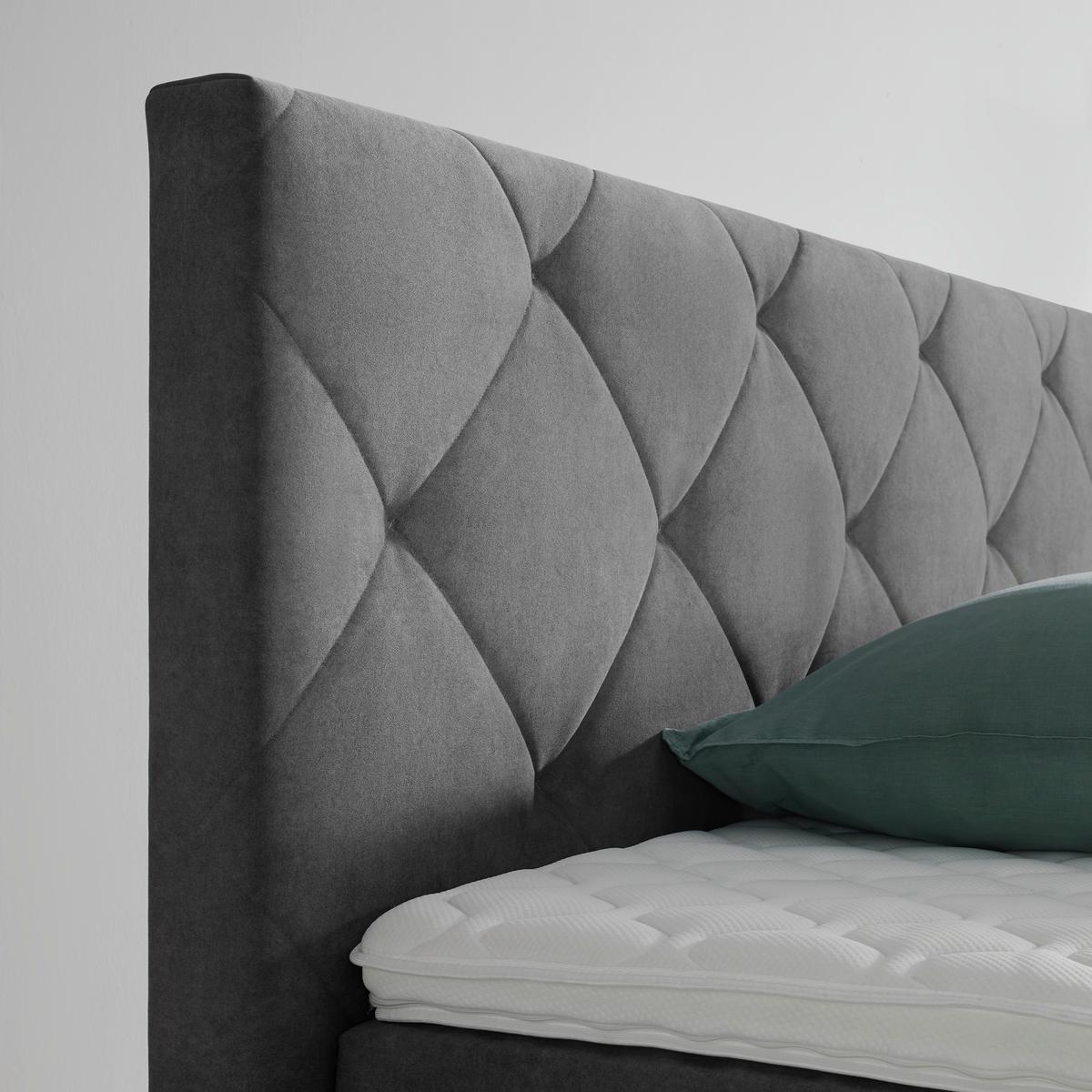 ŁÓŻKO BOXSPRING ADELE - szary, Konventionell, materiał drewnopochodny/tworzywo sztuczne (180/200cm) - Mömax