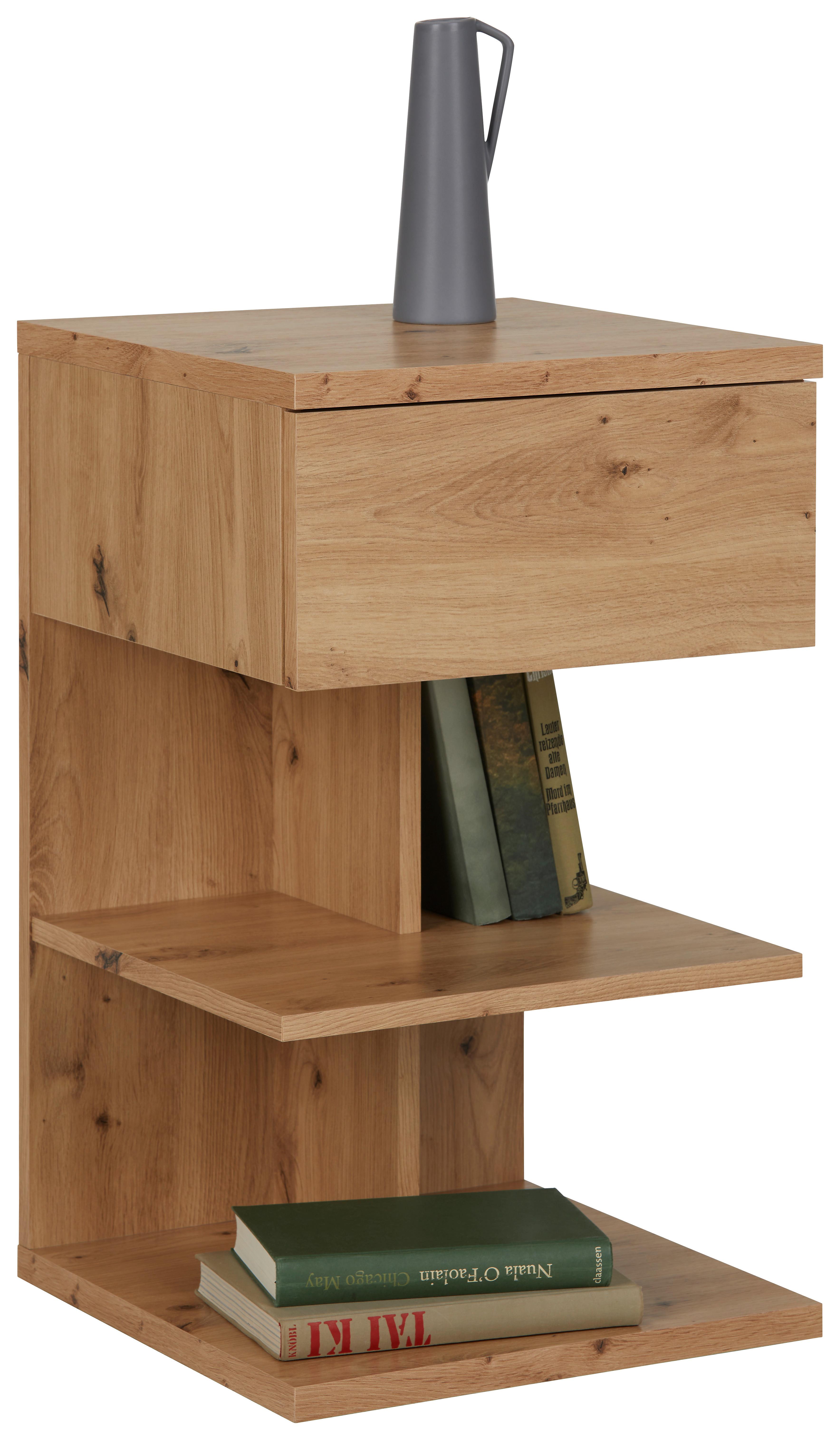 Nachtkästchen in Eichefarben - Eichefarben, MODERN, Holzwerkstoff (39/65/39cm) - Mömax