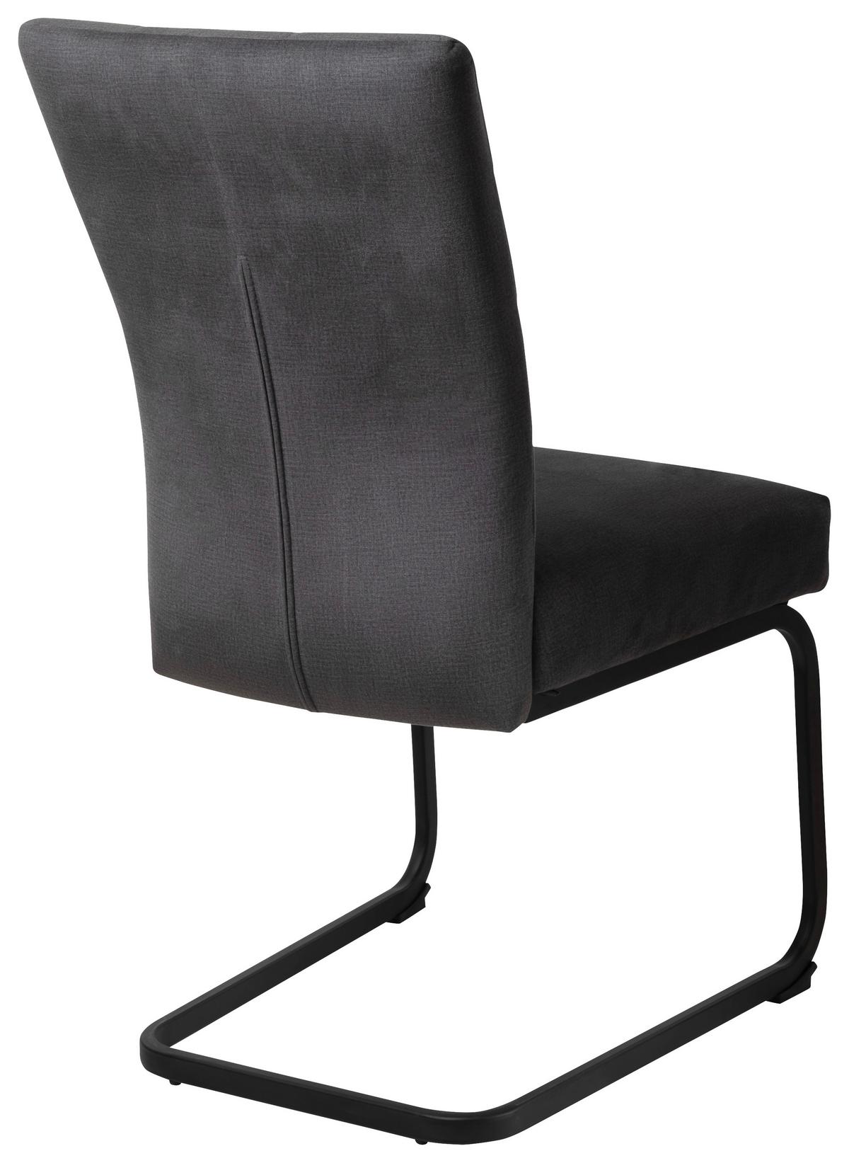 KRZESŁO NA PŁOZIE ERVA - czarny/szary, Basics, metal/tkanina (49/94/63cm) - Mömax
