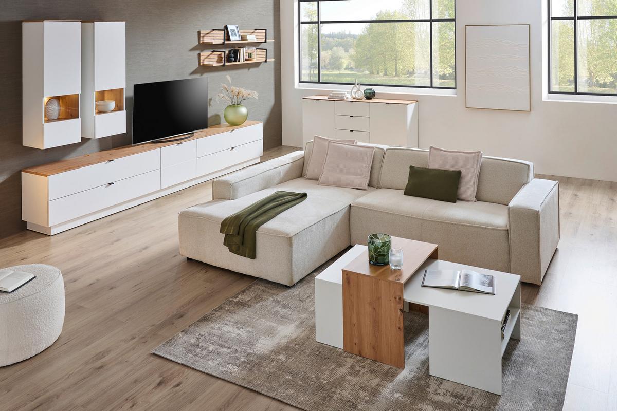 SZAFKA RTV DIANA   -HOM IN- - czarny/biały, Modern, materiał drewnopochodny/metal (140/62/44cm) - Hom`in