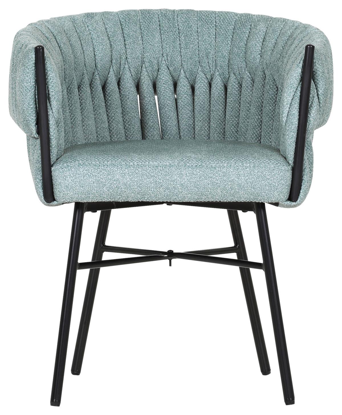 KRZESŁO Z PODŁOKIETNIKAMI TWISTY -BEACH CLUB- - czarny/miętowy, Design, metal/tkanina (65/76/60cm) - Landscape