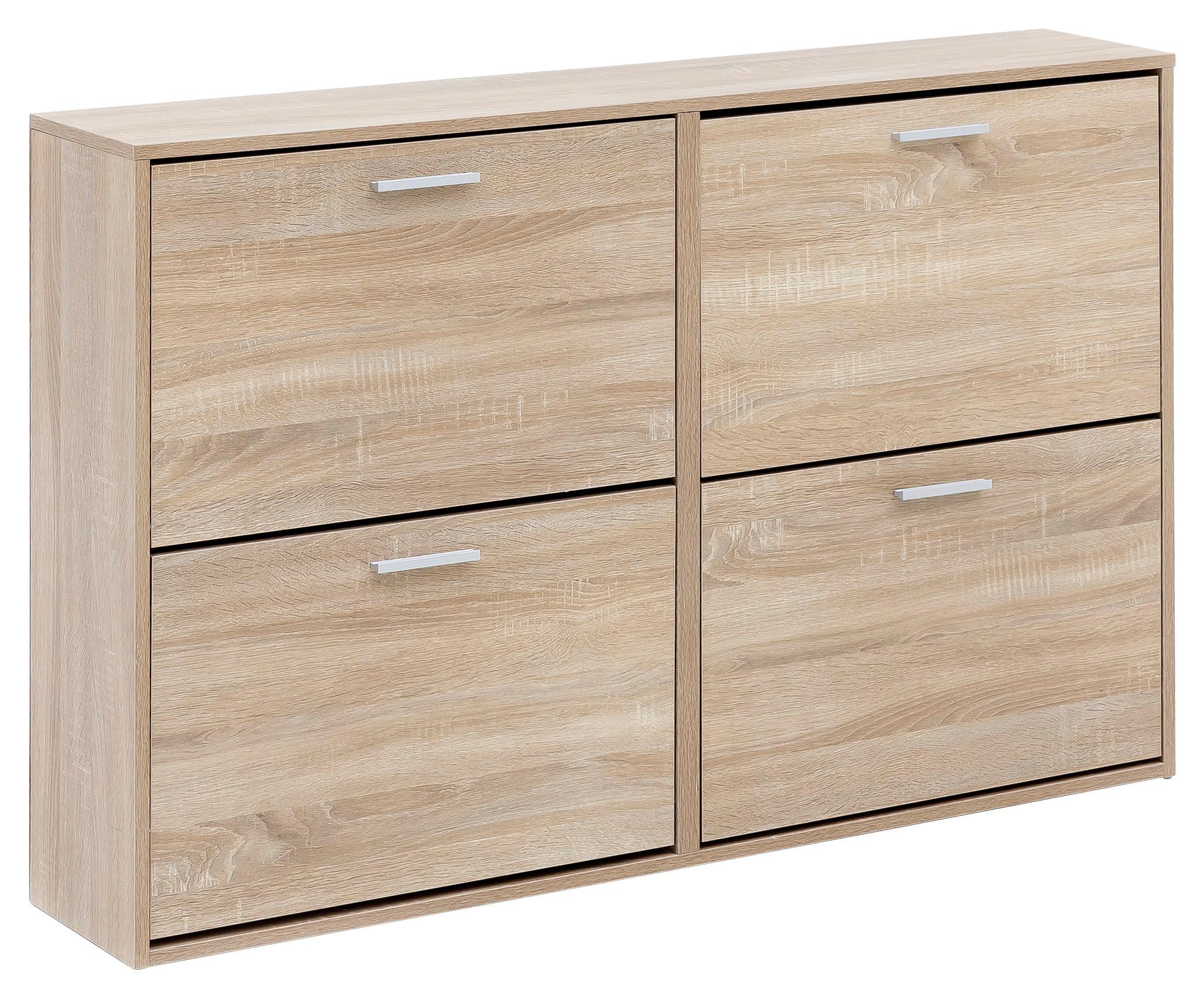 Omara Za Čevlje Sonoma, Videz Hrasta - srebrne barve/hrast sonoma, Konvencionalno, kovina/leseni material (120/81/24cm) - MID.YOU