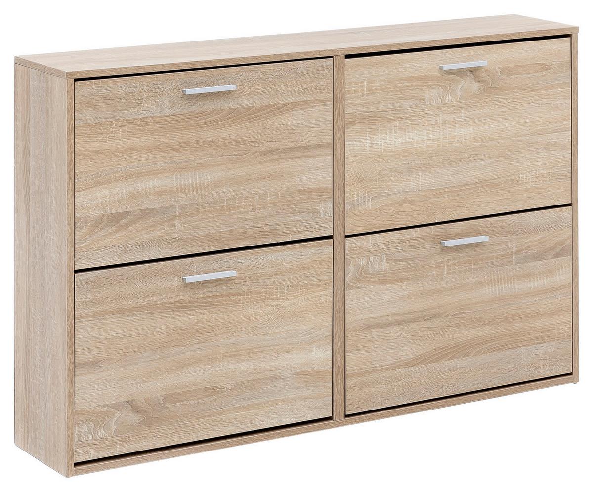 Omara Za Čevlje Sonoma, Videz Hrasta - srebrne barve/hrast sonoma, Konvencionalno, kovina/leseni material (120/81/24cm) - MID.YOU