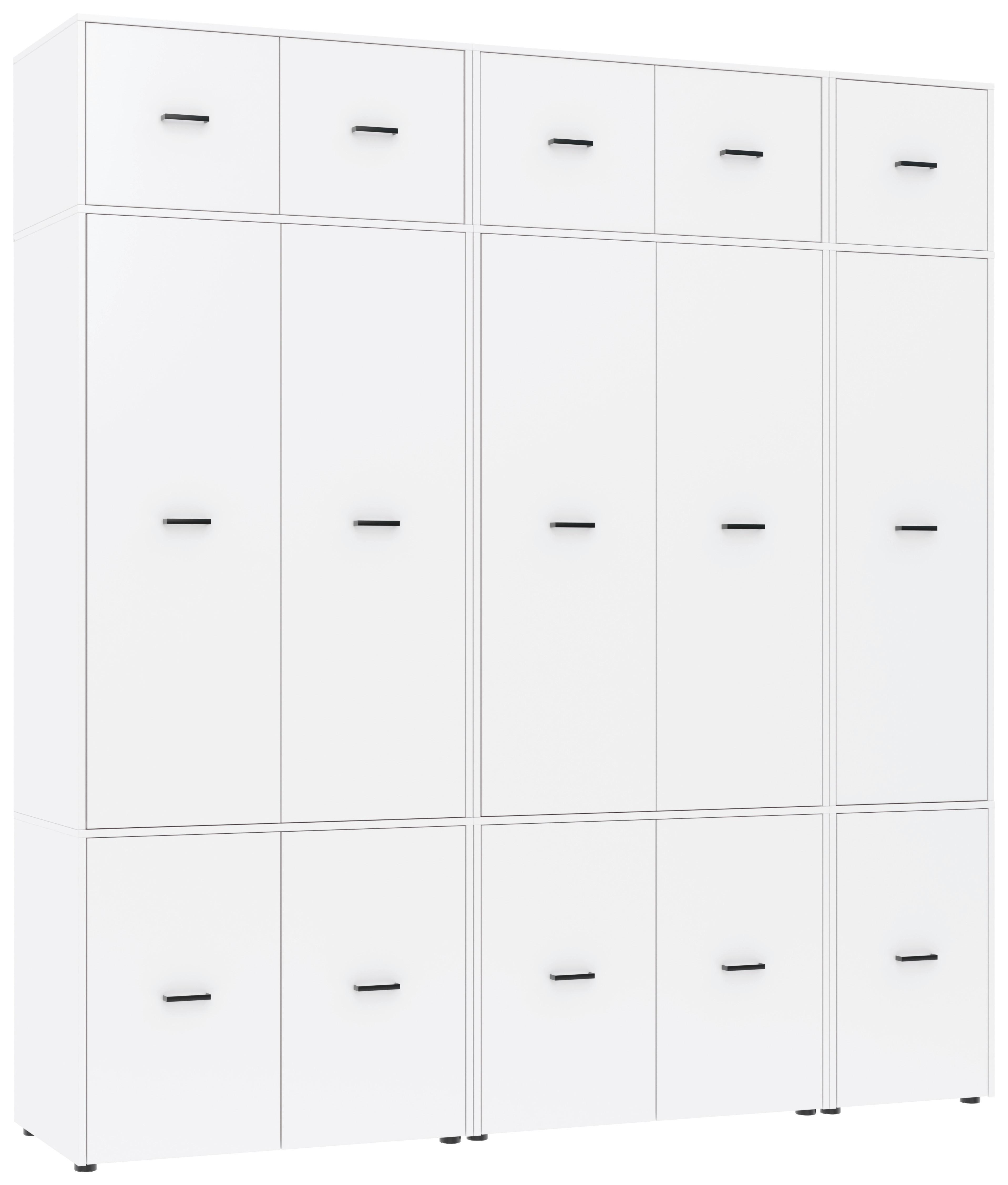 Kleiderschrank Kivo Weiß - Schwarz/Weiß, Basics, Holzwerkstoff/Kunststoff (225/239,40/52,1cm) - Based