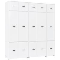 Kleiderschrank Kivo Weiß - Schwarz/Weiß, Basics, Holzwerkstoff/Kunststoff (225/239,40/52,1cm) - Based