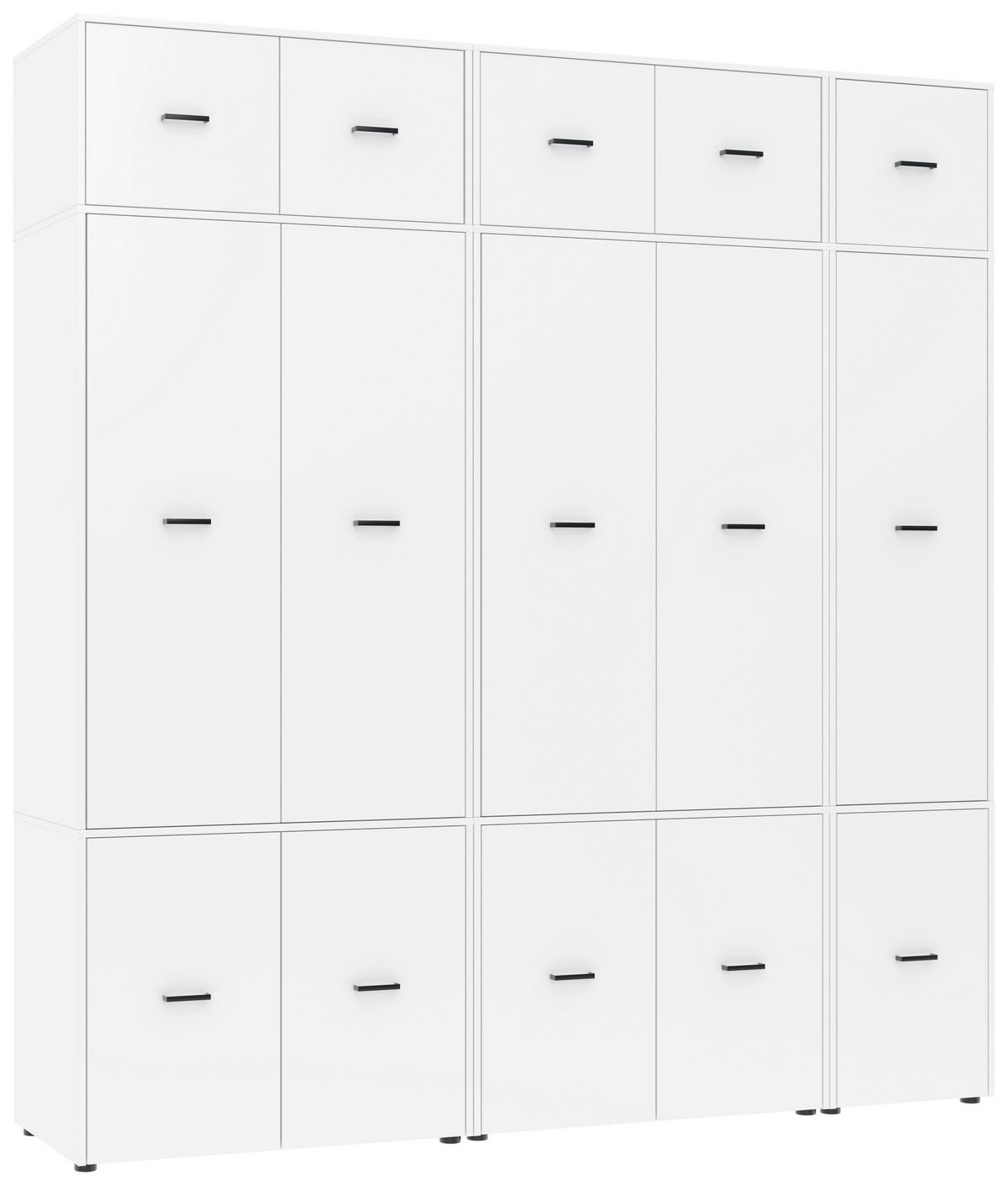 Kleiderschrank Kivo Weiß - Schwarz/Weiß, Basics, Holzwerkstoff/Kunststoff (225/239,40/52,1cm) - Based