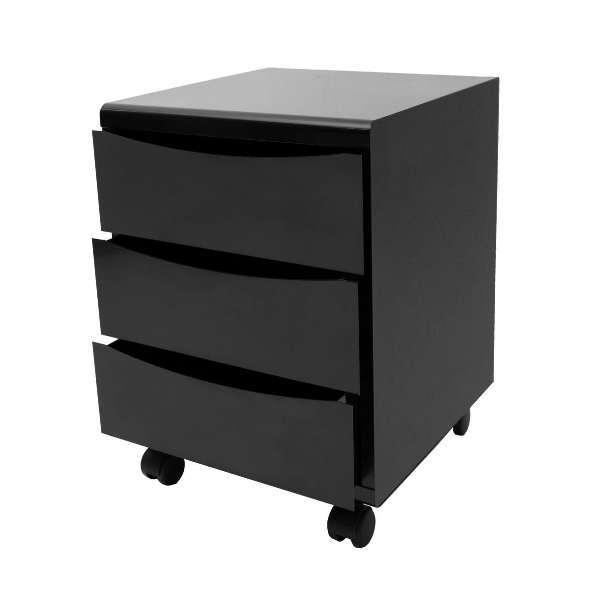 caisson à roulettes in Schwarz - Schwarz, Modern, Kunststoff/Metall (40/54/42cm) - Mömax