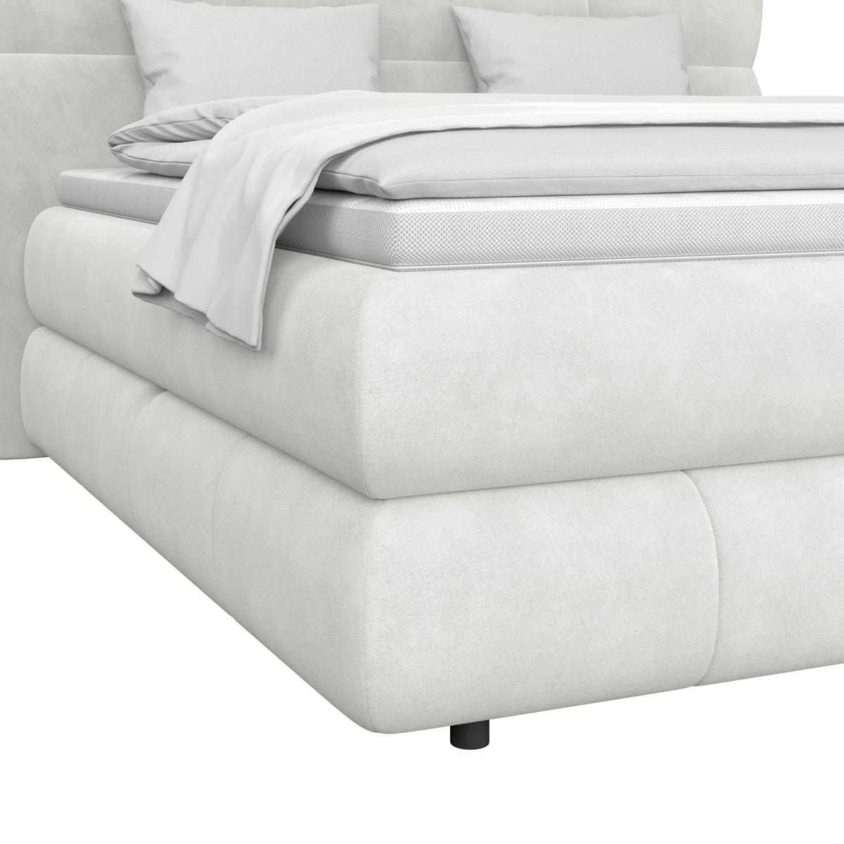 Boxspring Krevet Carmelo - crna/krem, Trend, tekstil/plastika (180/200cm) - Premium Living