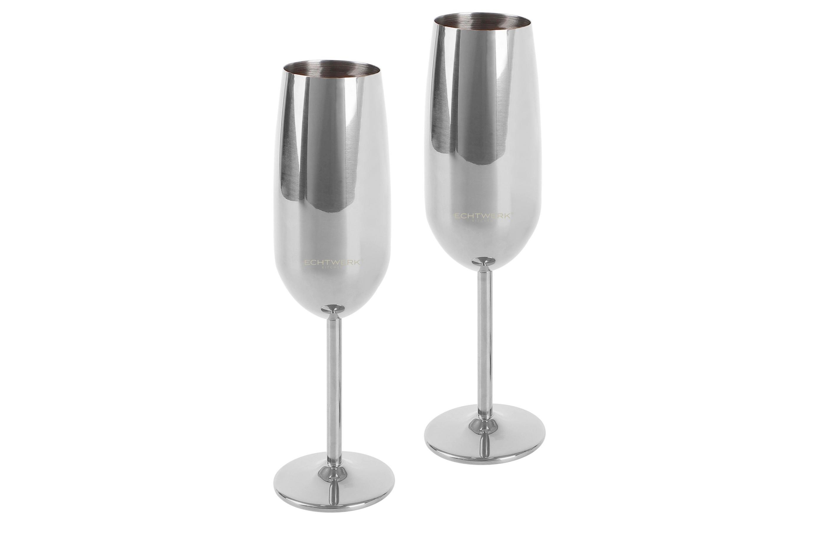 Pezsgőspohár Sektkelch Set - nemesacélszínű, Basics, fém (6,3/6,3/22,5cm) - Echtwerk