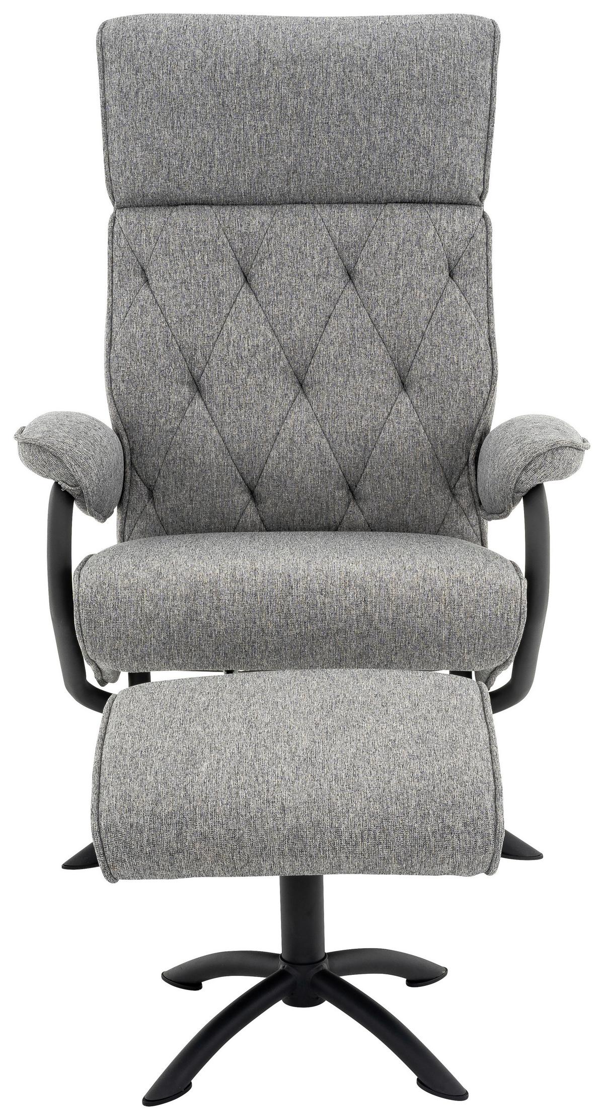 ZESTAW FOTELI RELAKSACYJNYCH TINA - czarny/szary, Modern, metal/tkanina (77,5/107/85cm) - MID.YOU