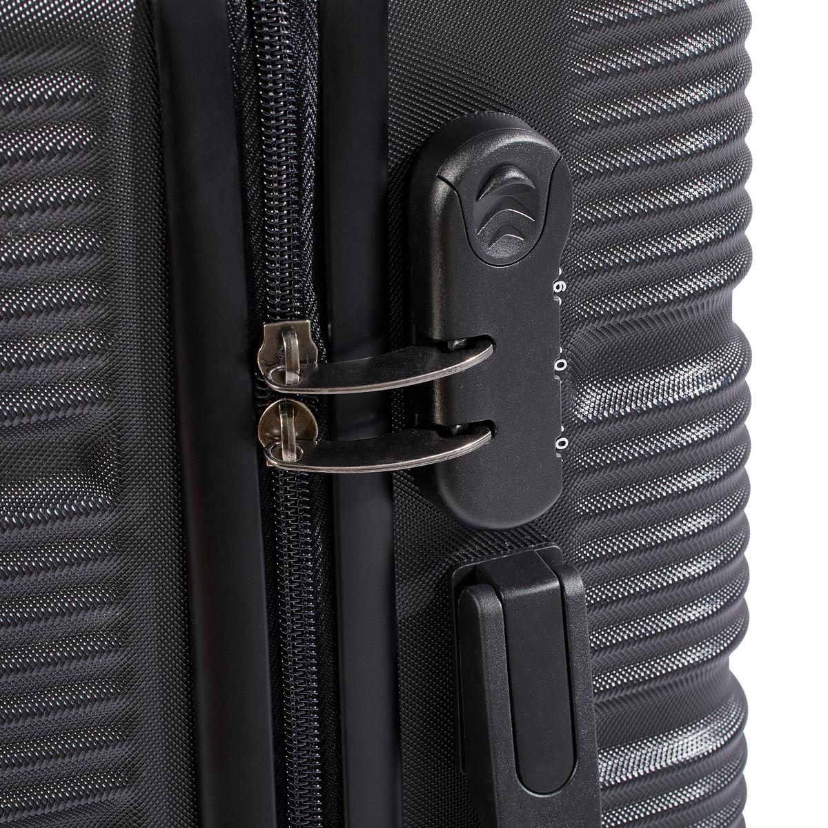 ZESTAW WALIZEK PODRÓŻNYCH LTS-99030 - czarny, Basics, tworzywo sztuczne/metal - Novel