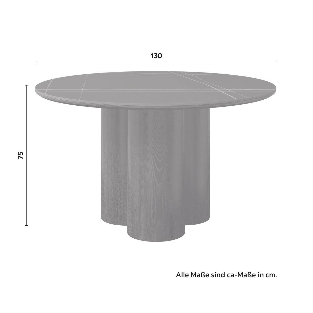 Étkezőasztal Kerek Kiano - fekete, Modern, faalapú anyag/fa (130/75cm) - Bessagi Home