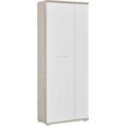 Garderobenschrank in Weiß/Silbereiche - Chromfarben/Weiß, MODERN, Holzwerkstoff/Metall (75/199/39cm) - PREMIUM LIVING