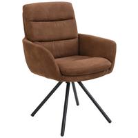 KRZESŁO Z PODŁOKIETNIKAMI SCOTTY 2.0 -EXKLUSIV- - czarny/koniak, Design, metal/tkanina (62/89/65cm) - Cantus