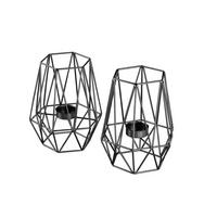 Teelichthalter-Set EW-KH-218S Schwarz 2-teilig - Schwarz, Basics, Metall (9,5cm) - Echtwerk