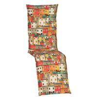 Relaxsesselauflage Tours ca. 170x46 cm Häuser - Rot/Orange, Design, Textil (170/46/8cm) - Gardenson
