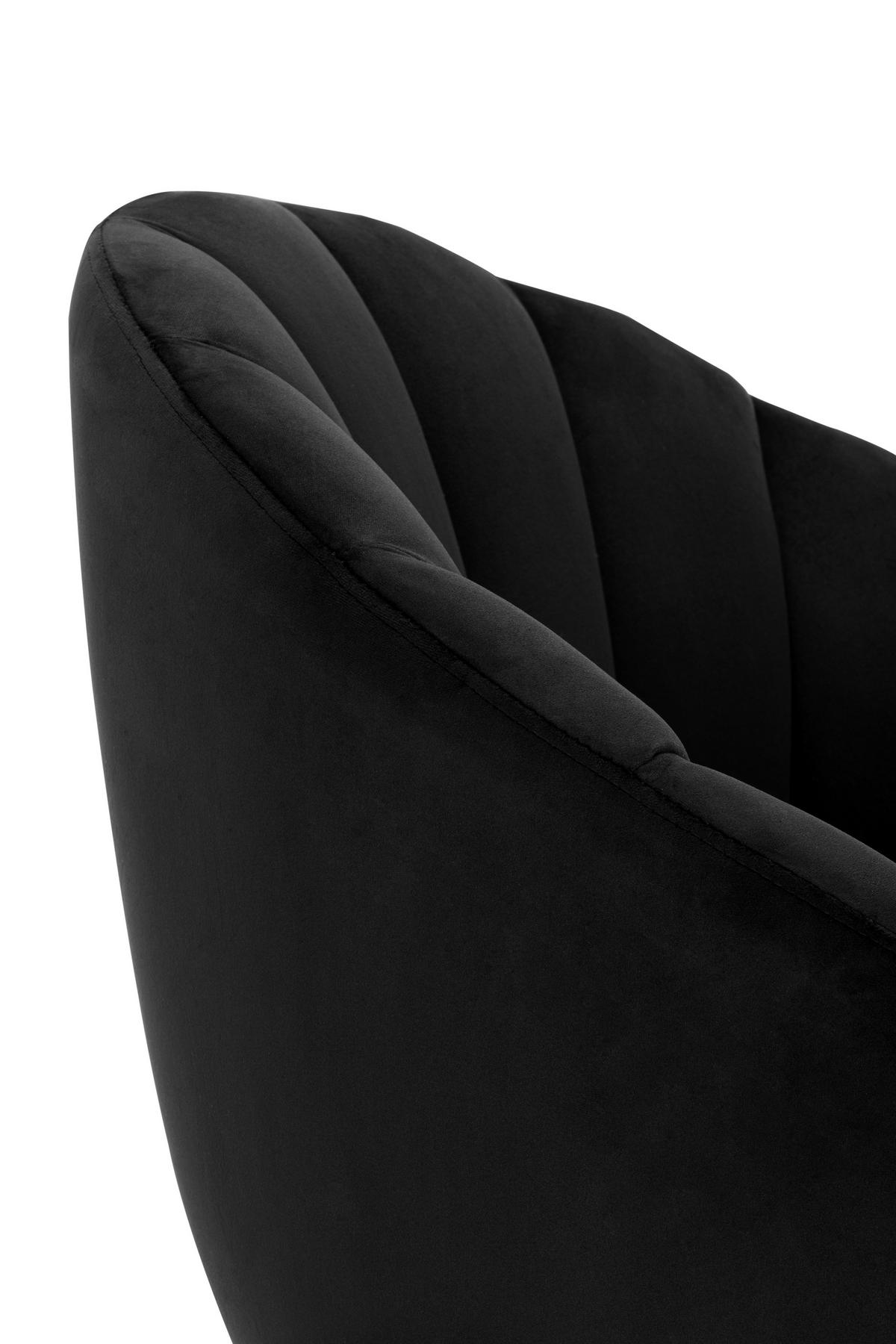 FOTEL KOKTAJLOWY KIRA - czarny/niebieski, Modern, metal/tkanina (67/80/78cm) - Livetastic