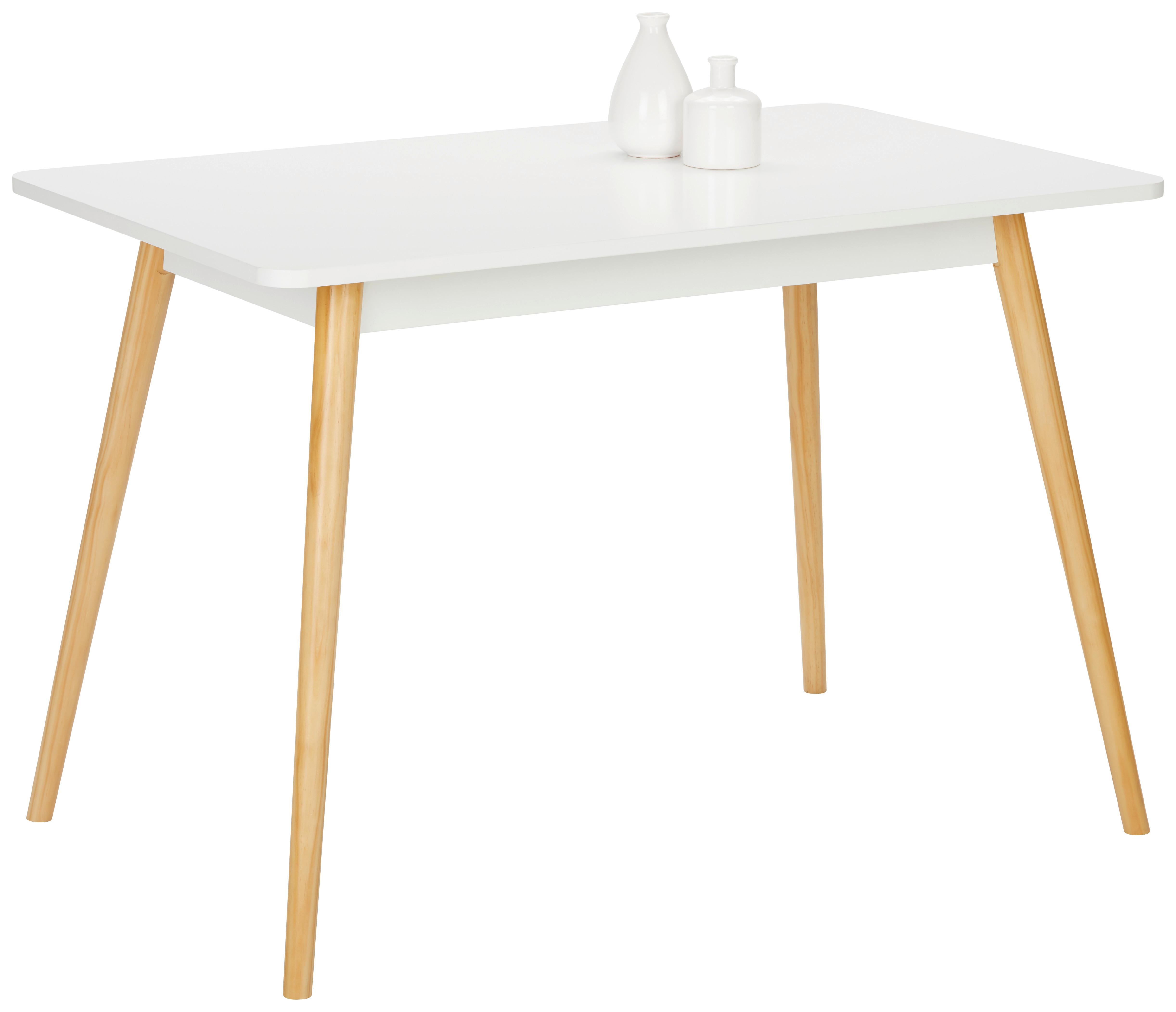 Esstisch aus Kiefer teilmassiv - Weiss/Naturfarben, Modern, Holz/Holzwerkstoff (110/70/76cm) - Based