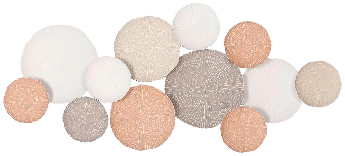 Wanddeko Leana in Braun/Weiss/Pink - Weiss/Pink, Modern, Metall (127/56/7,5cm) - Mömax