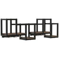 Wandregal Kolari ca. 108x26 cm Schwarz/Eiche - Eichefarben/Schwarz, Design, Holzwerkstoff/Metall (108/26/18cm) - MID.YOU