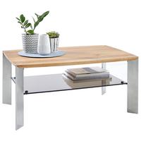STOLIK KAWOWY NELIA 2 -EXKLUSIV- - kolor dębowy/kolor stalowy, Konventionell, metal/drewno (90/60/40cm) - Linea Natura