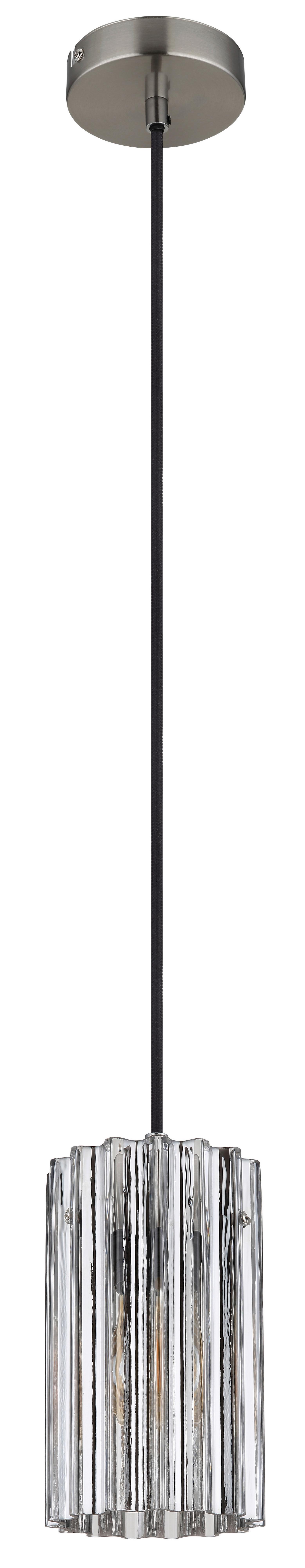 Viseća Svjetiljka  Cayden 15747h Cayden - boje nikla/prozirno, Design, staklo/metal (11.5/120cm) - Globo