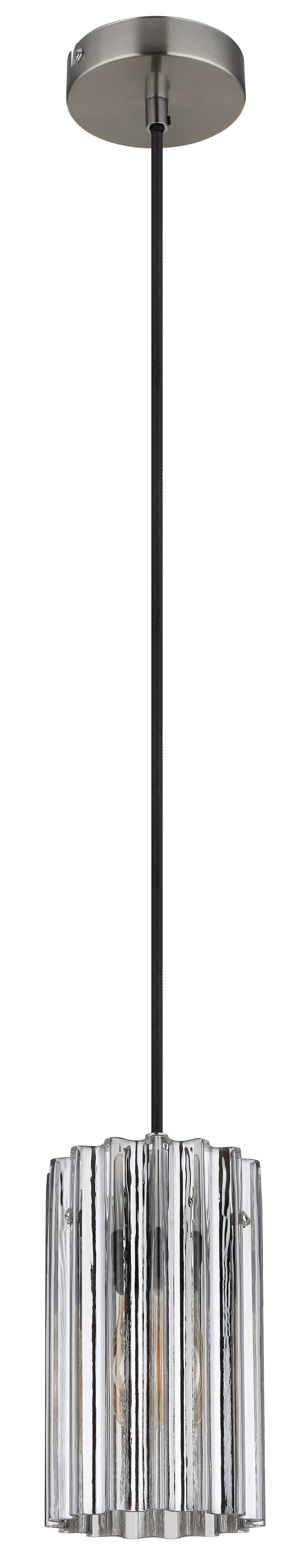 Viseća Svjetiljka  Cayden 15747h Cayden - boje nikla/prozirno, Design, staklo/metal (11.5/120cm) - Globo