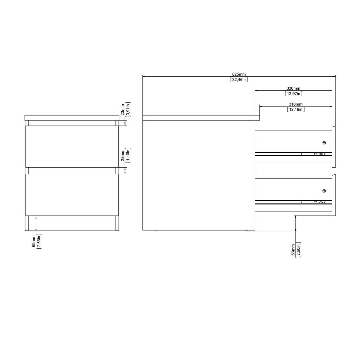 SZAFKA NOCNA NAIA - kolor dębowy/kaszmir, Basics, materiał drewnopochodny (40,4/49,5/50cm) - Boxxx