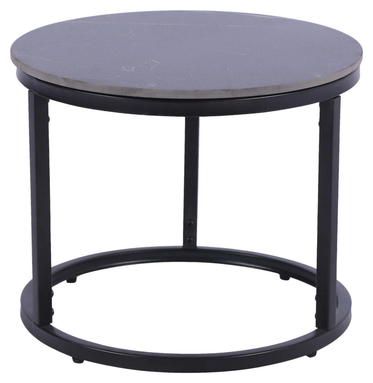 Klubska Miza Seoul, Črna - črna, Moderno, kovina/keramika (75/45/75cm)