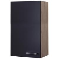 Küchenoberschrank Anthrazit/Eiche - Edelstahlfarben/Eichefarben, MODERN, Holzwerkstoff/Metall (50/89/32cm) - FlexWell
