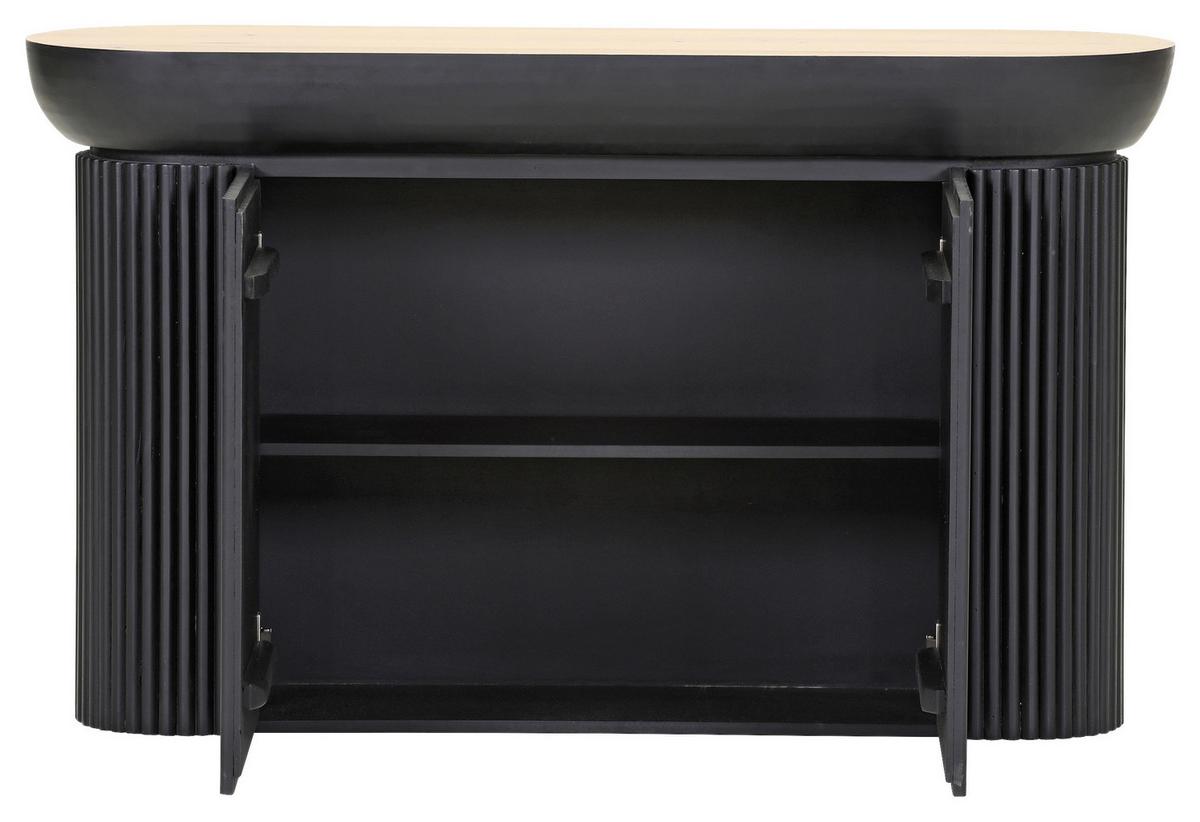 Konsole Tiffy Schwarz/Eichefarben - Eichefarben/Schwarz, MODERN, Holz/Holzwerkstoff (130/76/40cm) - Mömax