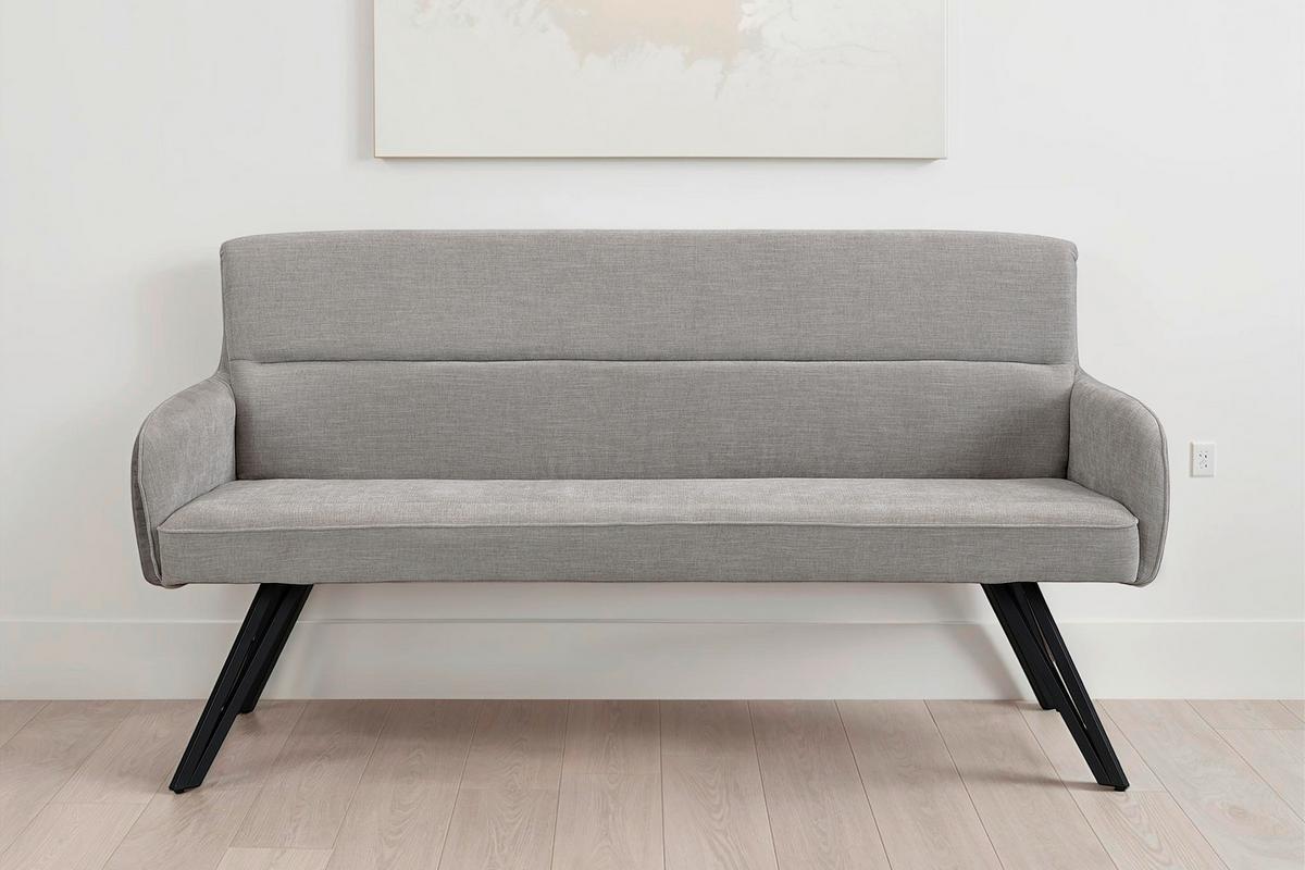 SITZBANK TINO - Hellgrau/Schwarz, MODERN, Textil/Metall (160/94/67cm) - MID.YOU