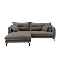 ECKSOFA LAVA - Graubraun/Schwarz, Design, Textil/Metall (180/255cm) - Livetastic