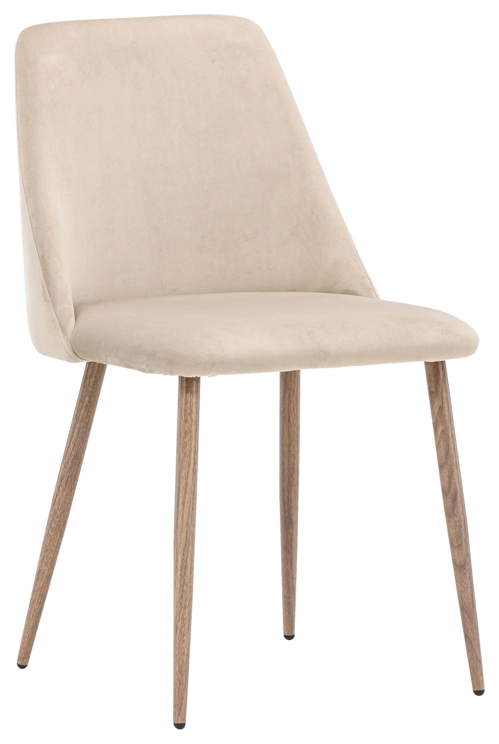 STUHL-SET NIGHT - Beige/Braun, Design, Textil/Metall (49/87/56cm) - Livetastic