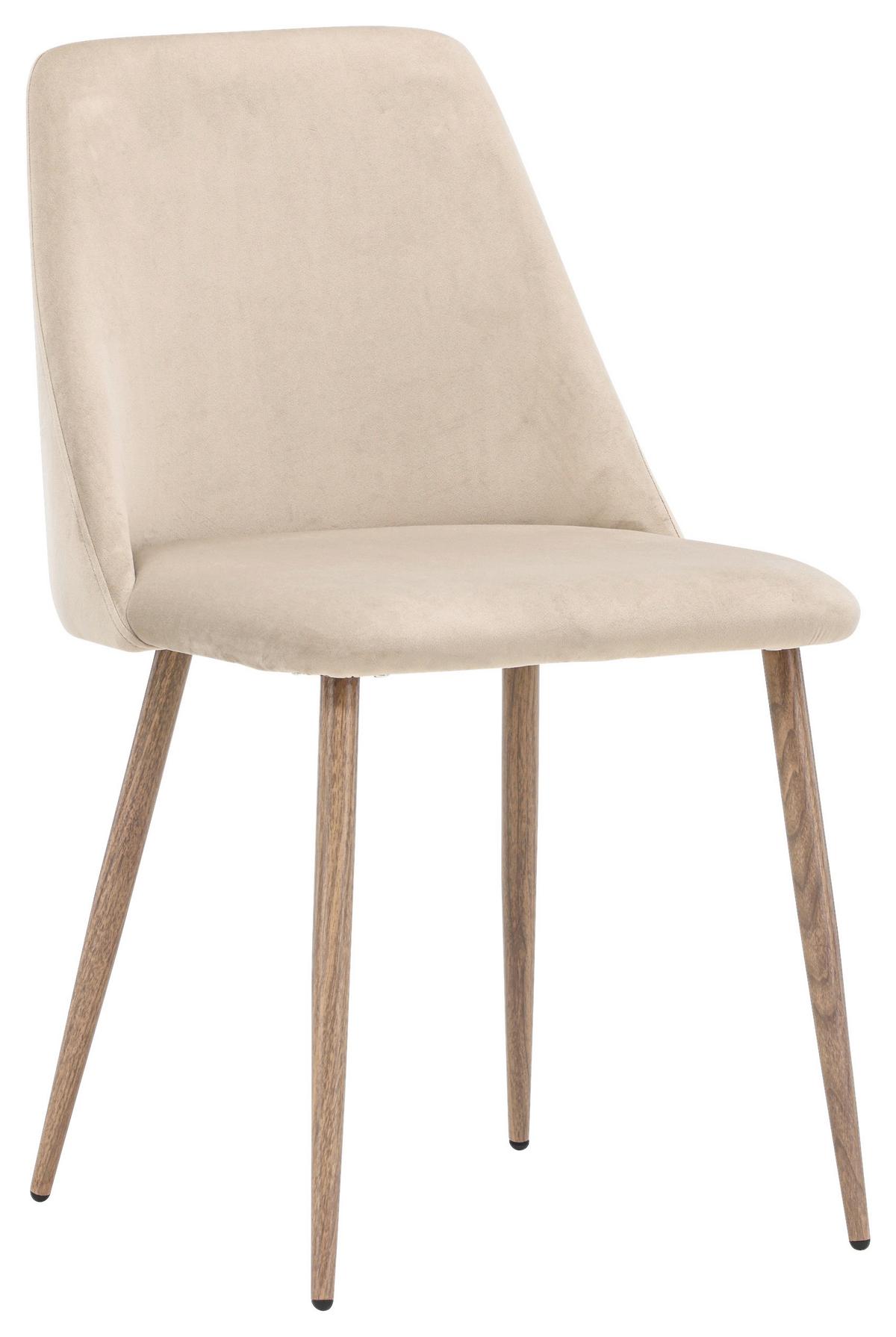 STUHL-SET NIGHT - Beige/Braun, Design, Textil/Metall (49/87/56cm) - Livetastic