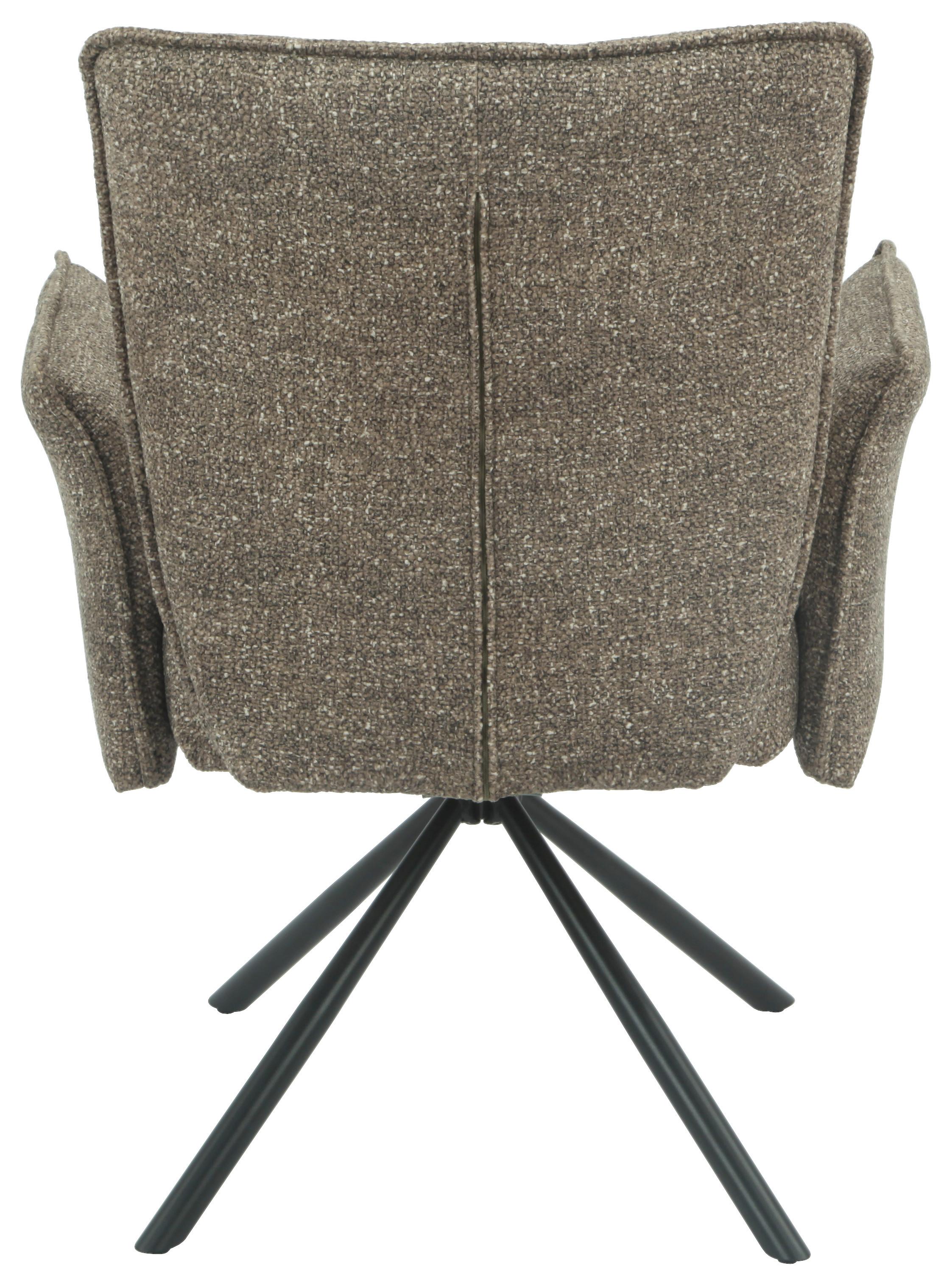 Armlehnstuhl Ellen Giga S Braun - Schwarz/Braun, Modern, Textil/Metall (65.5/90/60cm) - Premium Living
