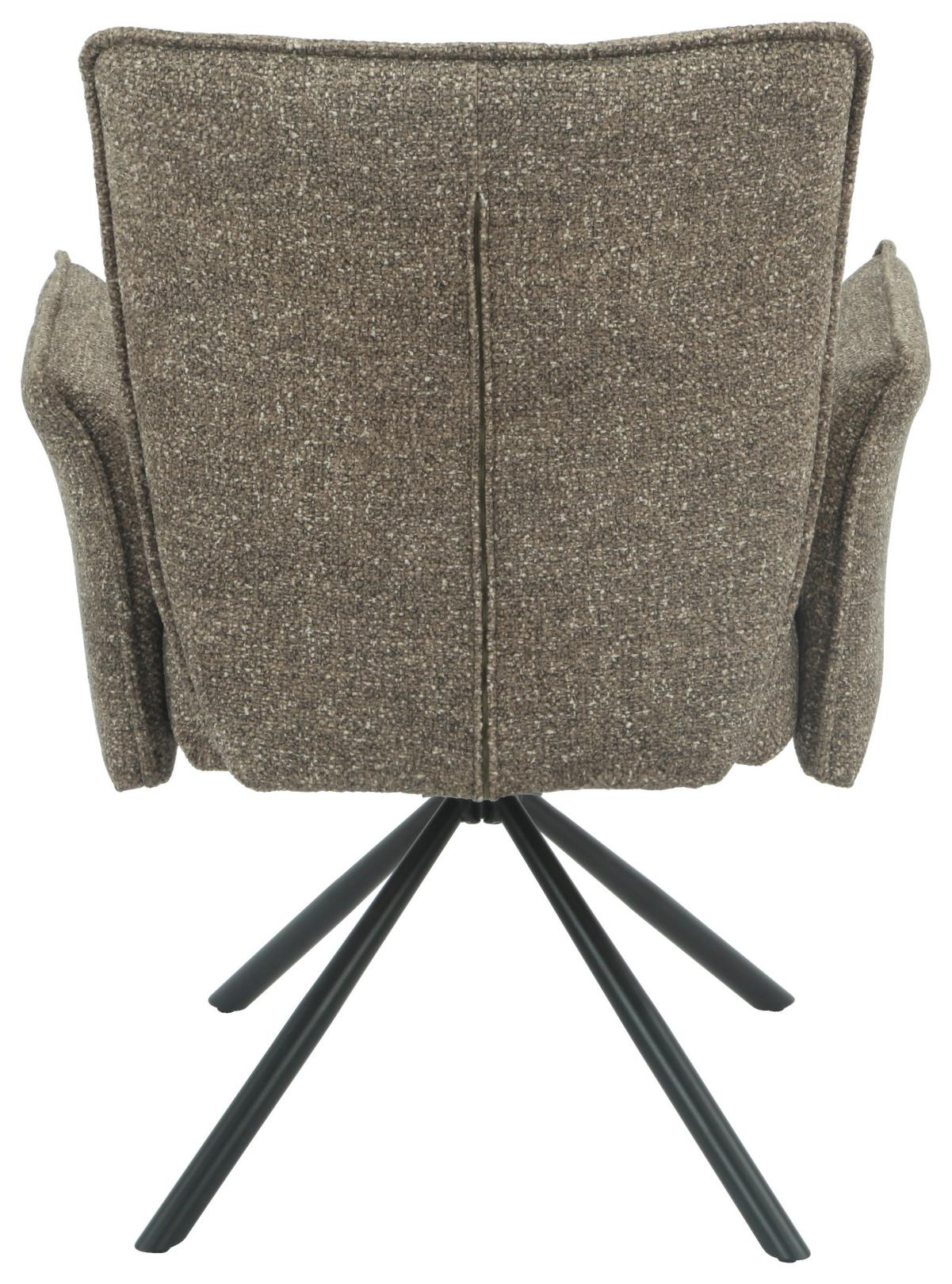Armlehnstuhl Ellen Giga S Braun - Schwarz/Braun, MODERN, Textil/Metall (65.5/90/60cm) - Premium Living