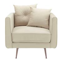 SESSEL LUIS - Beige/Roségold, Modern, Holz/Textil (90/87/87cm) - Bessagi Home