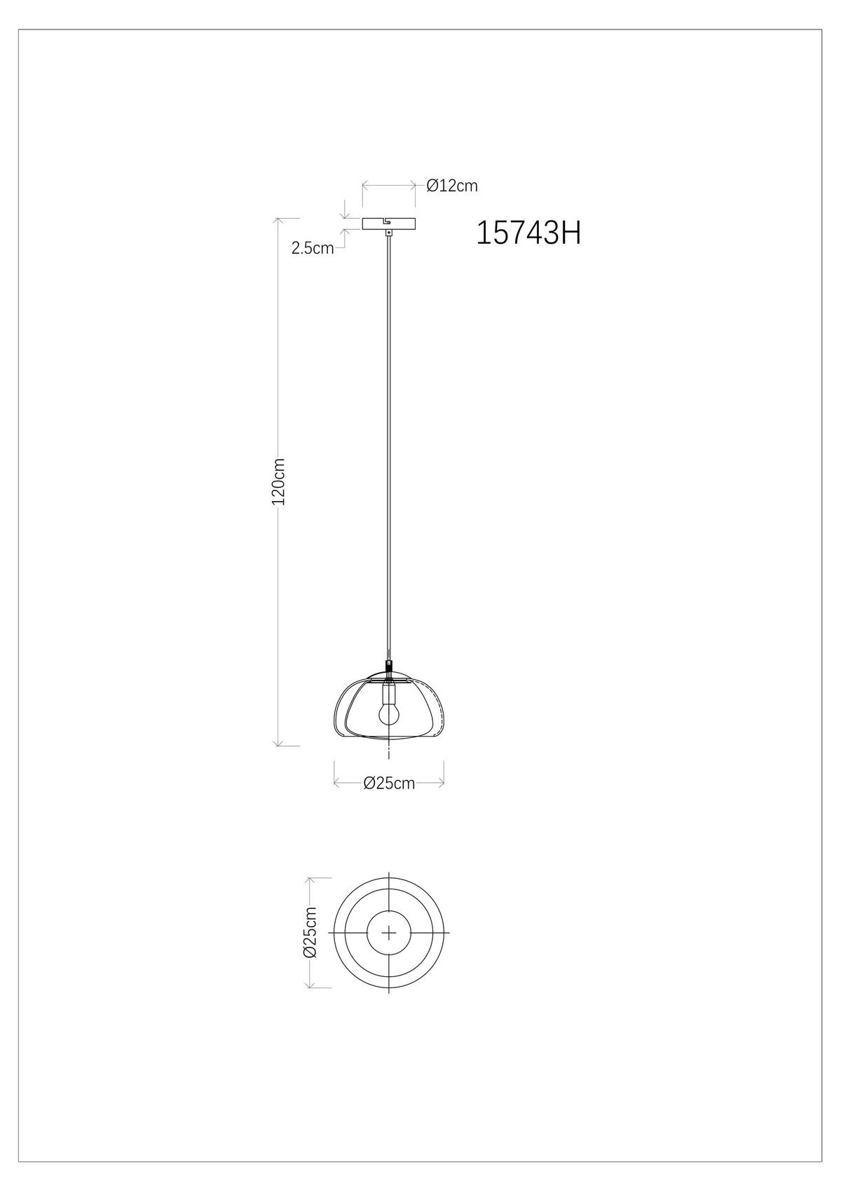 HÄNGELEUCHTE 15743H JELLA - Weiss/Schwarz, Konventionell, Glas/Textil (25/120cm) - Globo