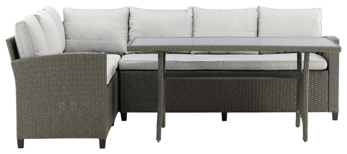 Dining-Loungeset Brentwood Grau - Grau, KONVENTIONELL, Kunststoff - Gardenson