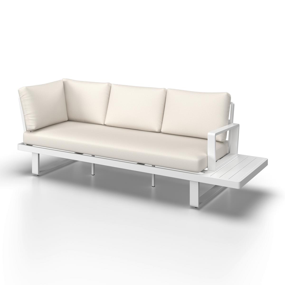 Loungegarnitur Tilly Creme Metall/Outdoorstoff +Abdeckung - Creme/Naturfarben, MODERN, Kunststoff/Textil (288,5/70/74cm) - Bessagi Garden