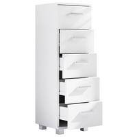 Highboard Zalo M ca. 30x94x30 cm Weiß - Silberfarben/Weiß, MODERN, Holzwerkstoff/Kunststoff (30/94/30cm) - MID.YOU