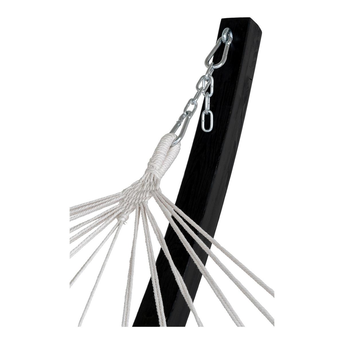 Hängematte Tripoli Schwarz - Schwarz, MODERN, Holz/Kunststoff (12/320cm) - Gardenson