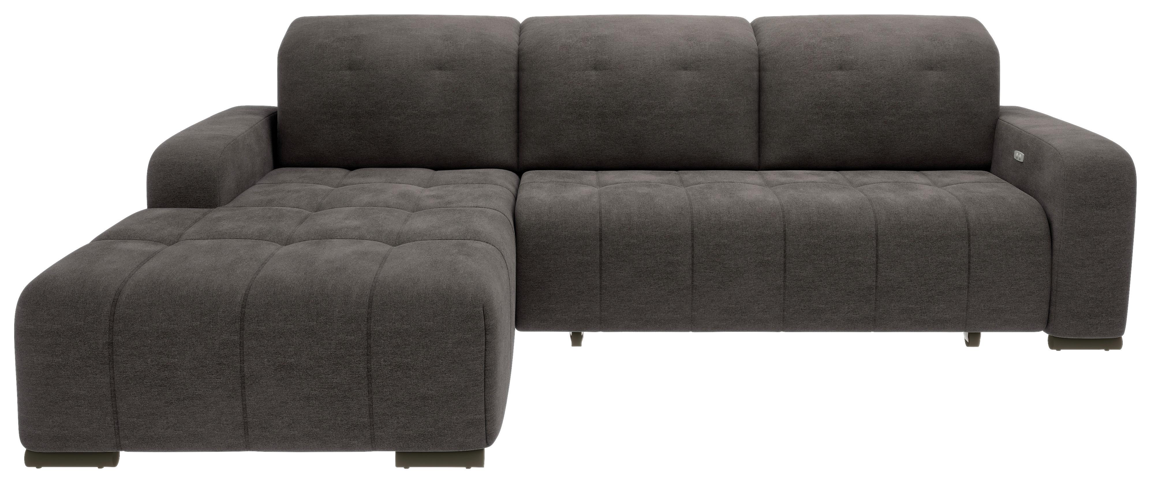 Wohnlandschaft Vicari Anthrazit Mikrofaser - Anthrazit/Schwarz, MODERN, Textil/Metall (292/185cm) - Livetastic
