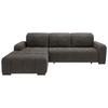 Wohnlandschaft Vicari Anthrazit Mikrofaser - Anthrazit/Schwarz, MODERN, Textil/Metall (292/185cm) - Livetastic
