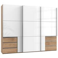 Ormar S Kliznim Vratima Level 36 D - boje hrasta/bijela visoki sjaj, Moderno, drvni materijal/metal (300/236/65cm) - Modern Living