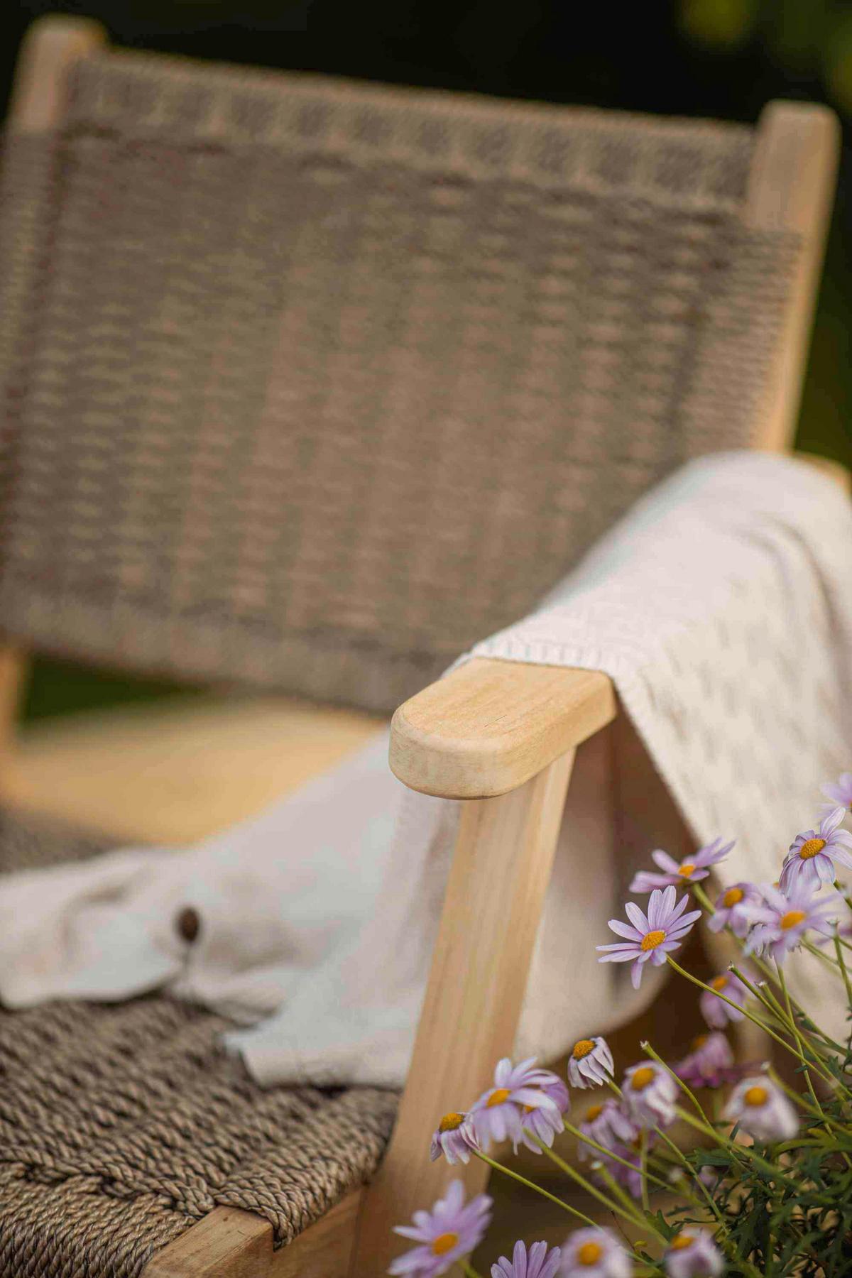 Loungesessel Eya - Braun/Teakfarben, Natur, Holz/Kunststoff (68/70/75cm) - Gardenson