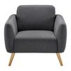 RELAXFÅTÖLJ PIA - mörkgrå/naturfärgad, Modern, trä/textil (86/76/75cm) - Bessagi Home