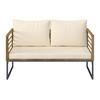 LOUNGEGRUPP SILAS - akaciefärgad/cremefärgad, Modern, metall/trä (130/85/80cm) - Bessagi Garden